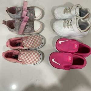 4 Pairs of Kids Sneakers and Slip On Shoes